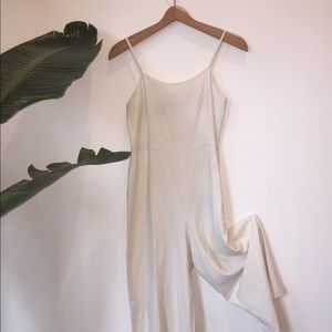 Dusen Dusen raw silk onesie wide leg